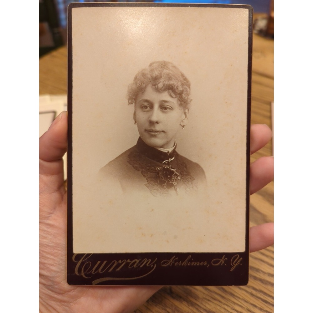Antique Cabinet Card Lady Woman Photo Victorian Portrait Herkimer New York